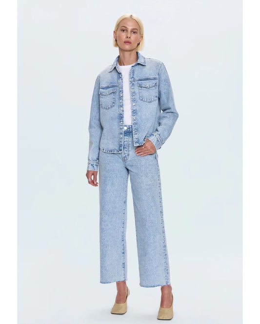 Thea Shrunken Denim Shacket - Modena Vintage