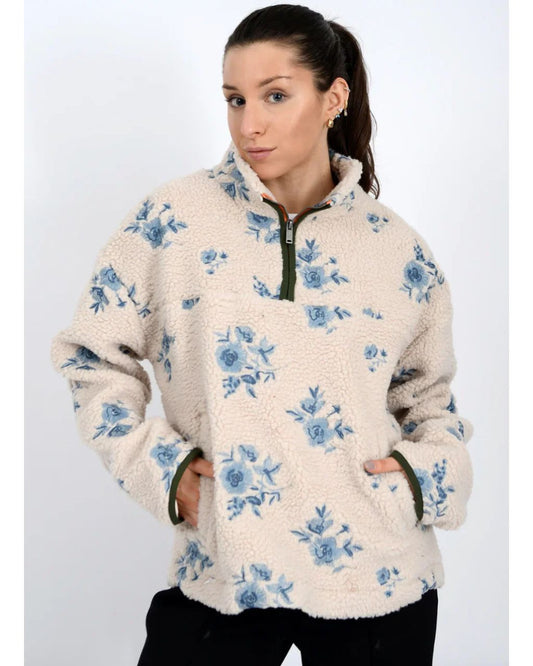 Blue Floral Quarter Zip