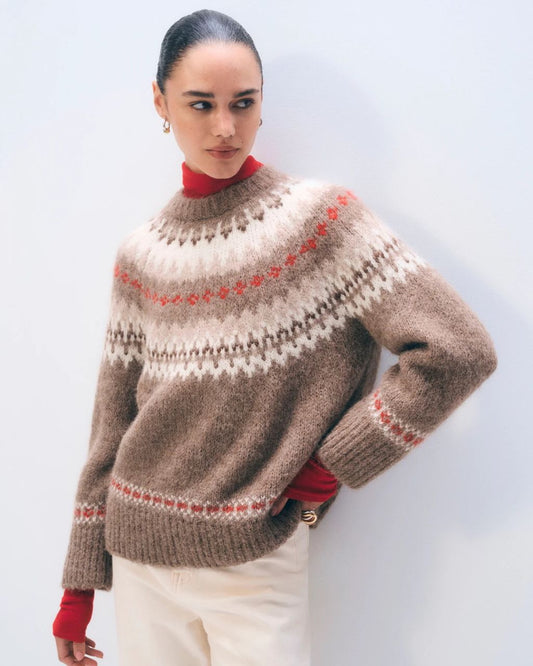 Alpaca Blend Fair Isle Crewneck