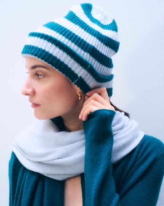 Cashmere Striped Beanie