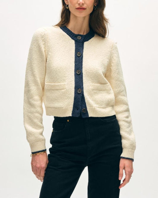 Cotton Boucle Pocket Cardigan