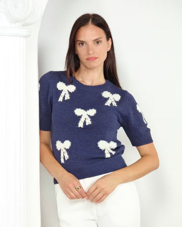 Bow Motif Sweater