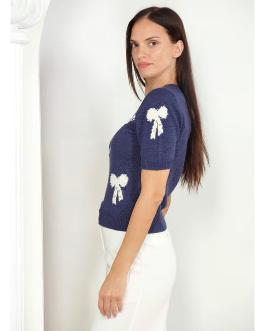 Bow Motif Sweater
