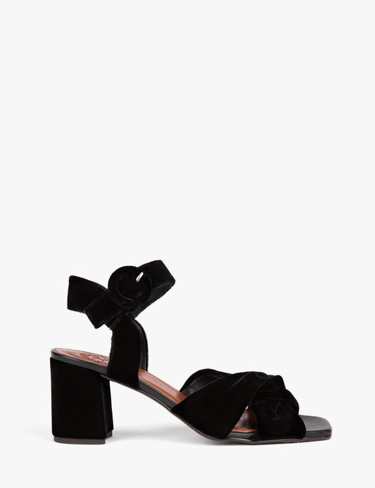 INFINITY VELVET SANDAL BLACK